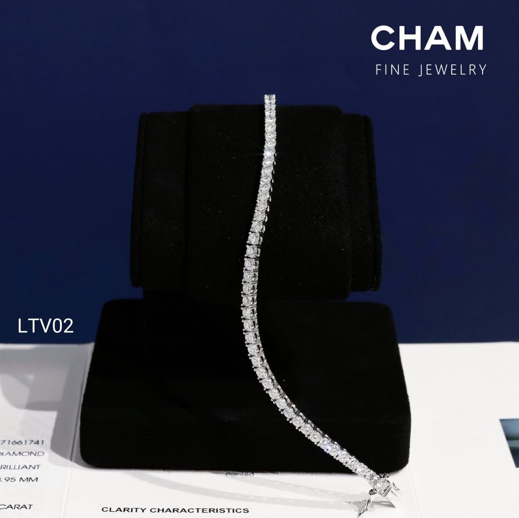 Lắc Tay LTV02 Vàng 10k 3.0mm Kim cương Lab-grown (Barcode CLTV01)