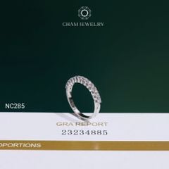 Nhẫn NC285 CHAM JEWELRY, Nhẫn Full Nửa Hàng Đá Moissanite 2.0mm(Barcode OCNN157)