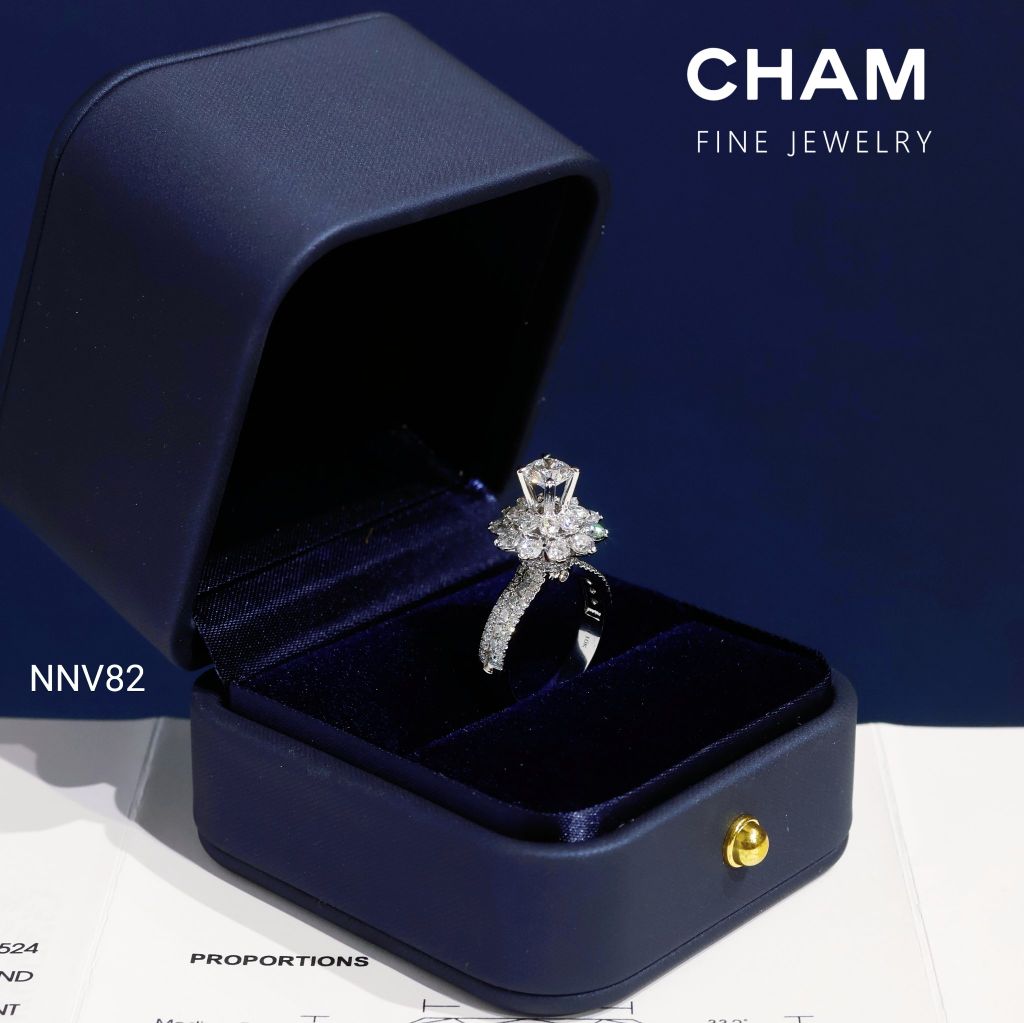 Nhẫn Nữ NNV82 Vàng 10k Chủ 5.4mm Kim Cương Lab Grown Diamond (Barcode DNU17)