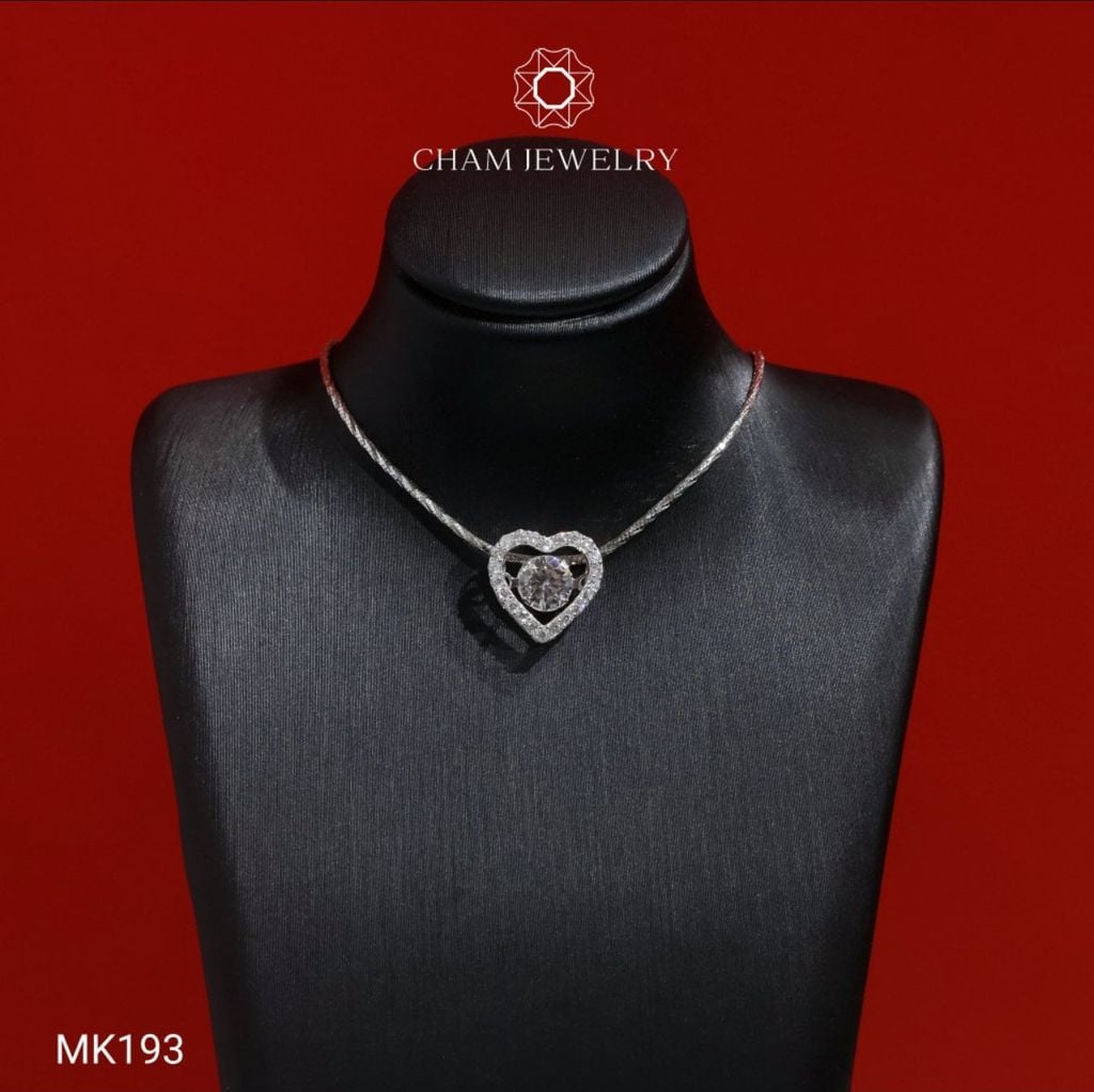 Mặt Dây Chuyền MK193 CHAM JEWELRY, Mặt Xỏ Kiểu Trái Tim (Barcode TMX440)