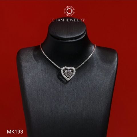 Mặt Dây Chuyền MK193 CHAM JEWELRY, Mặt Xỏ Kiểu Trái Tim (Barcode TMX440)