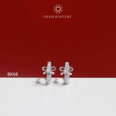 Hoa Tai BK68 CHAM JEWELRY, Hoa Tai Khoen Kiểu Nơ (Barcode TBK249).