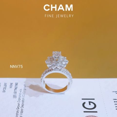 Nhẫn Nữ NNV75 Vàng 10k Chủ 5.4 Kim Cương Lab Grown Diamond