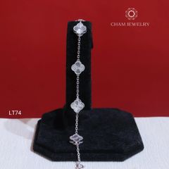 Lắc Tay LT74 CHAM JEWELRY, Lắc Tay Cỏ Xà Cừ Bản 8.0mm (Barcode TLT1366).
