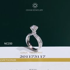 Nhẫn NC250 CHAM JEWELRY, Nhẫn Full Đá Moissanite Chủ 6.3mm (Barcode OCNN61)