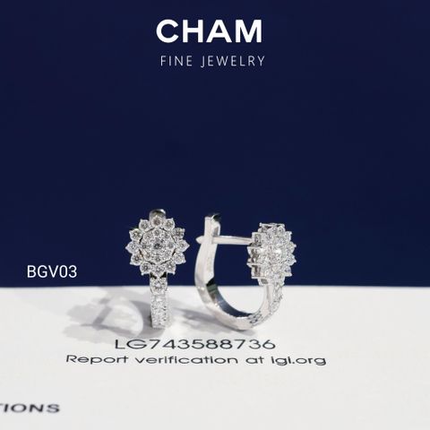 Hoa Tai BGV03 Vàng 10k Kim Cương Lab Grown Diamond