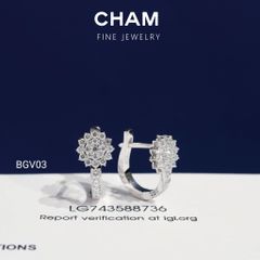 Hoa Tai BGV03 Vàng 10k Kim Cương Lab Grown Diamond
