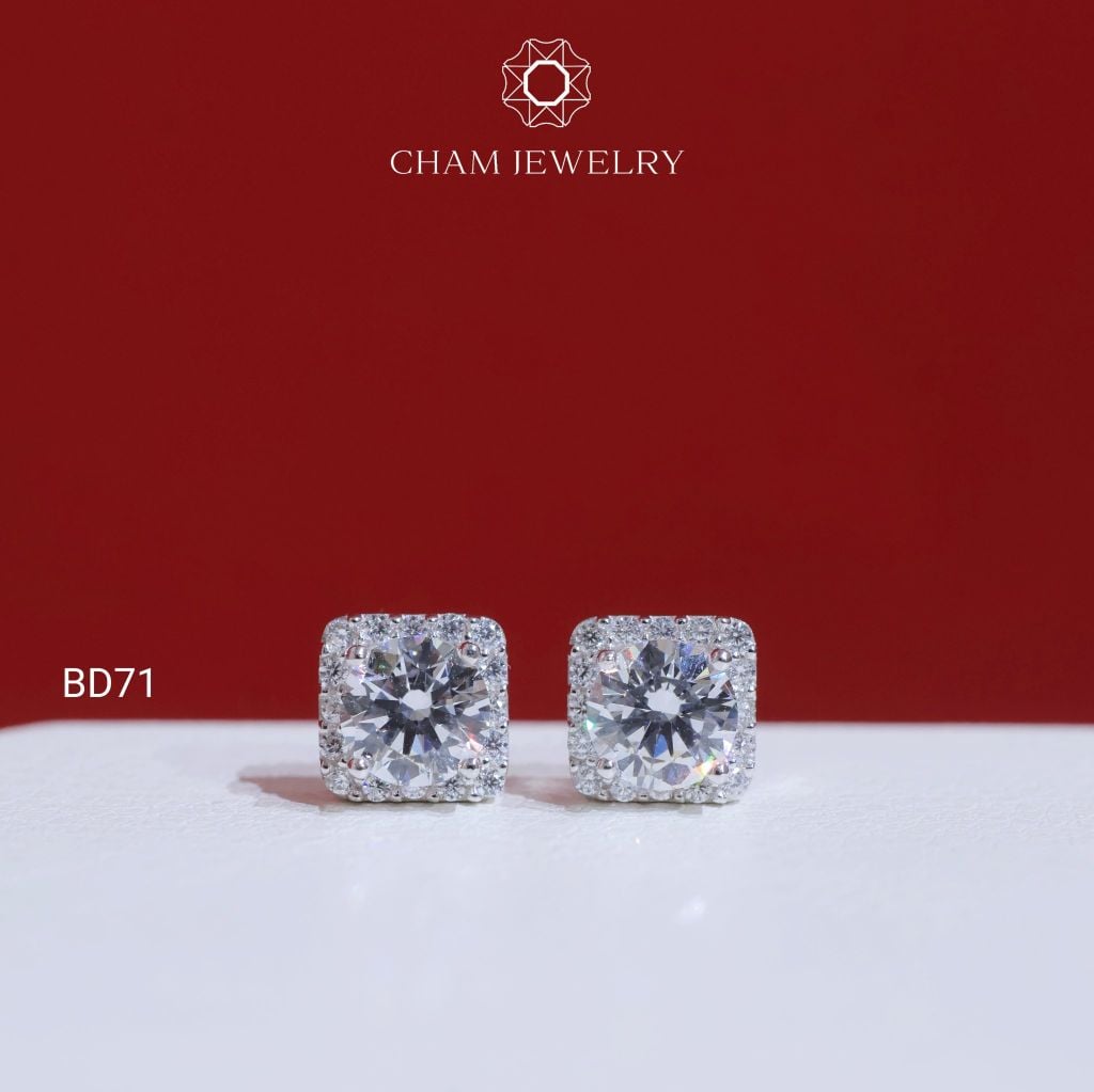 Hoa Tai BD71 CHAM JEWELRY , Chủ 5.0mm ( Barcode TBD105).