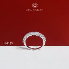 Nhẫn NM185 CHAM JEWELRY, Full Nửa Hàng Đá 2.5mm (Barcode TNT898).