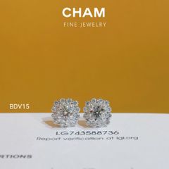 Hoa Tai BDV15 Chủ 5.4mm Vàng 10k Kim Cương Lab Grown Diamond