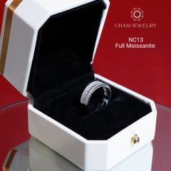 Nhẫn NC13 CHAM JEWELRY, Full Moissanite Bản 6.0mm (Barcode OHN01)
