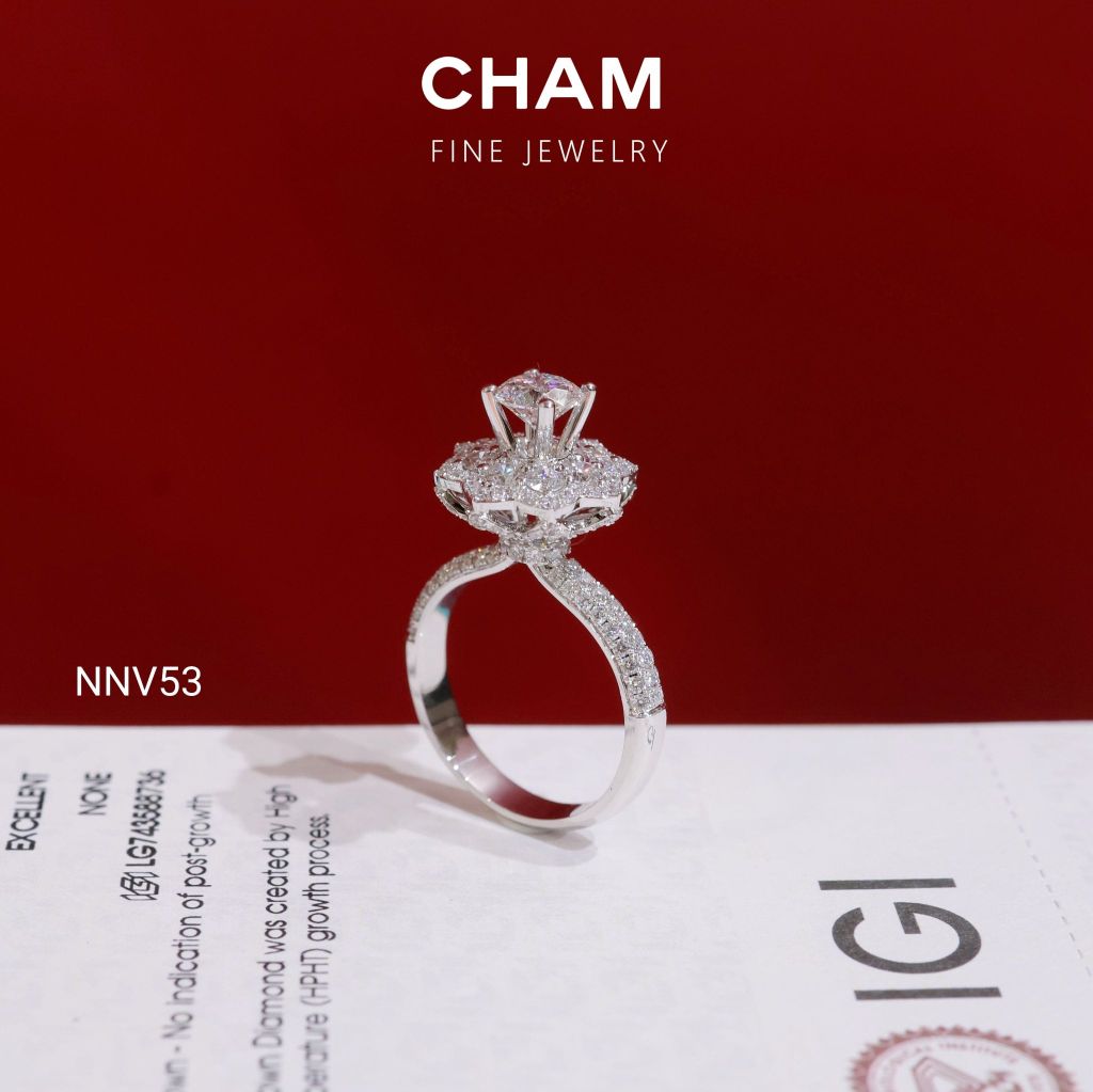 Nhẫn Nữ NNV53 Vàng 10k Chủ 5.4 Kim Cương Lab Grown Diamond