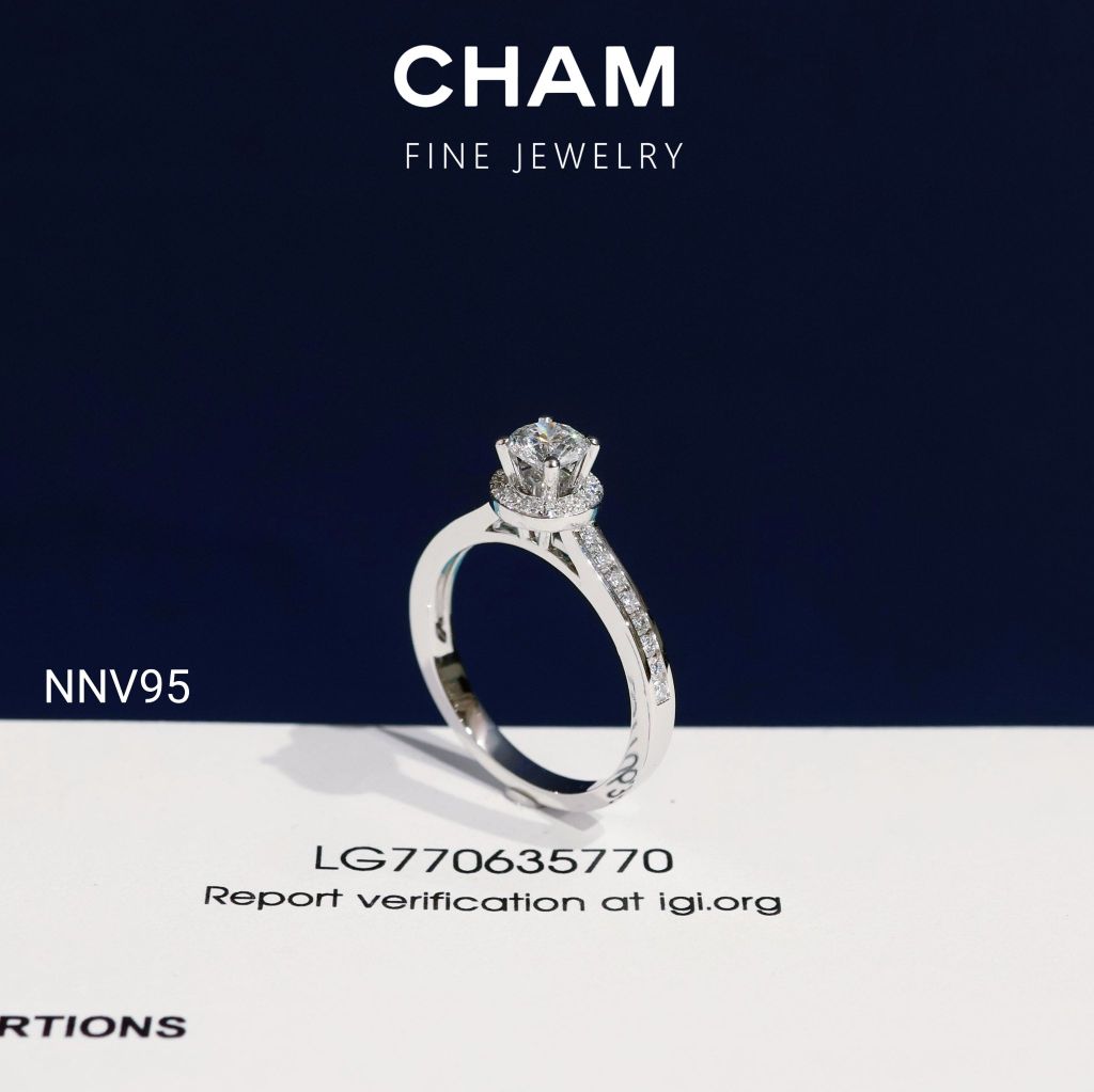 Nhẫn Nữ NNV95 Vàng 10k Chủ 4.5mm Kim Cương Lab Grown Diamond (NU354)