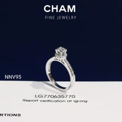 Nhẫn Nữ NNV95 Vàng 10k Chủ 4.5mm Kim Cương Lab Grown Diamond (NU354)