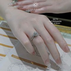 Nhẫn NC73 CHAM JEWELRY, Full Kim Cương Moissanite, Chủ 4.5mm (Barcode ONNU10)
