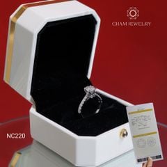 Nhẫn NC220 CHAM JEWELRY, Nhẫn Full Đá Moissanite Chủ 6.3mm (Barcode OCNN48)