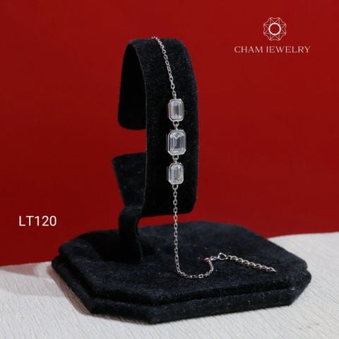 Lắc Tay CHAM JEWELRY LT120, Đá EMERO 3 Viên Chấu Bao, Free Size (Barcode TLT899).