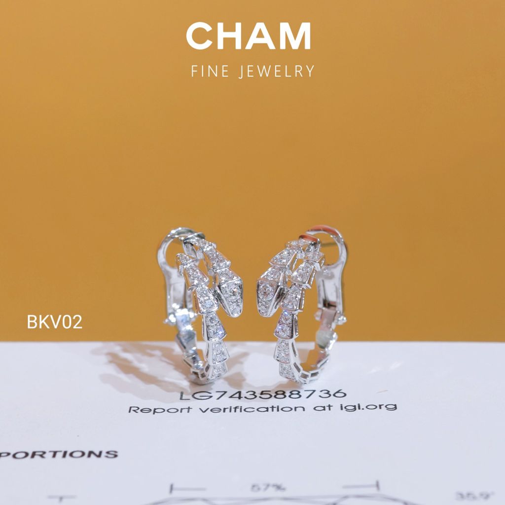 Hoa Tai BKV02 Vàng 10k Kim Cương Lab Grown Diamond