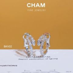 Hoa Tai BKV02 Vàng 10k Kim Cương Lab Grown Diamond