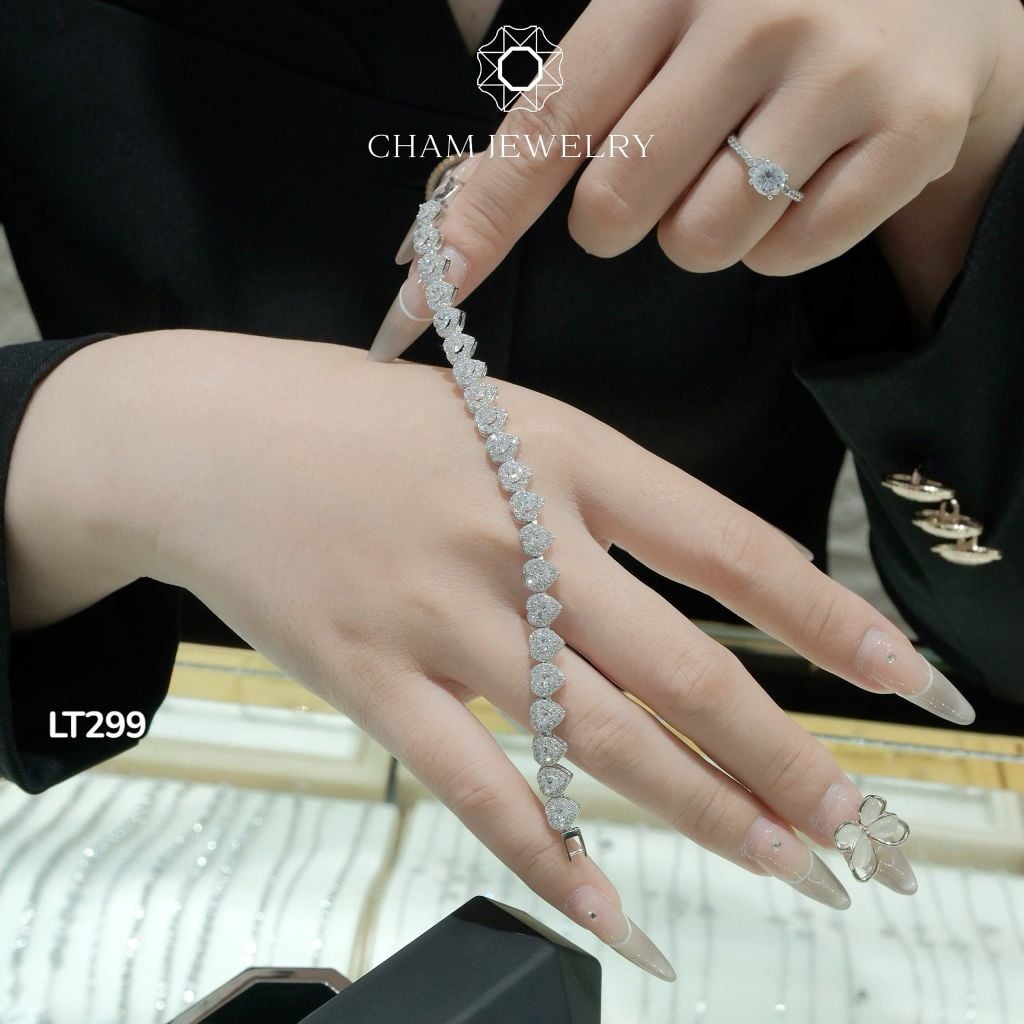 Lắc Tay LT299 CHAM JEWELRY, Chủ 3.0mm Bản 6.0mm (Barcode TLT1276)