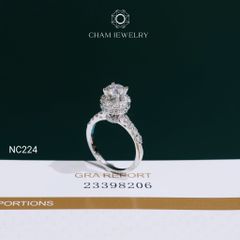 Nhẫn NC224 CHAM JEWELRY, Nhẫn Full Đá Moissanite Chủ 6.0mm (Barcode TVM174)