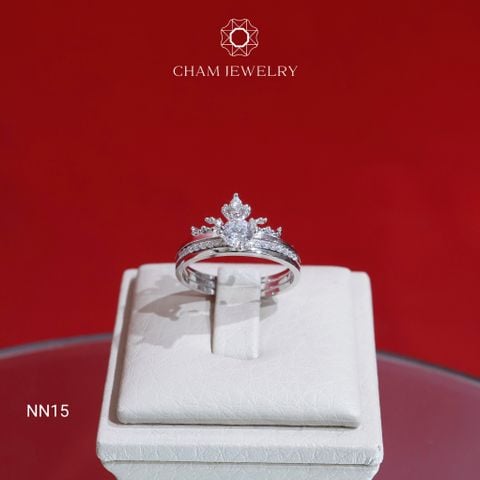 Nhẫn NN15 CHAM JEWELRY, Nhẫn Vương Miệng, Chủ 4.5mm (Barcode TNT57).
