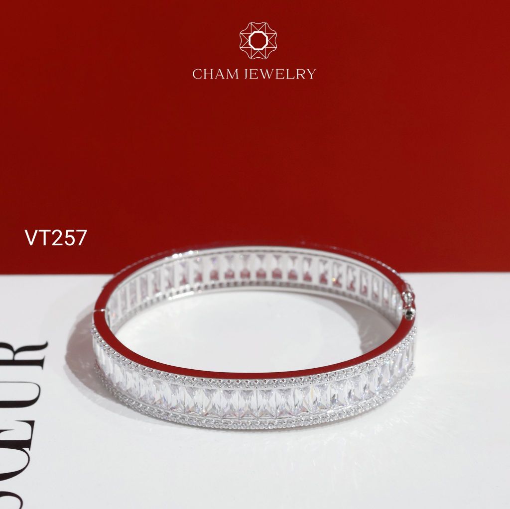 Vòng Tay CHAM JEWELRY VT257, Vòng Full Đá Bản 9.0mm (Barcode PVH162)