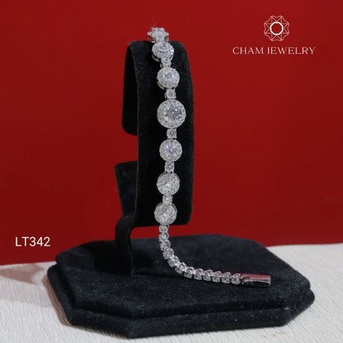 Lắc Tay LT342 CHAM JEWELRY, Lắc Tay Full Đá Tròn (Barcode KLT03)