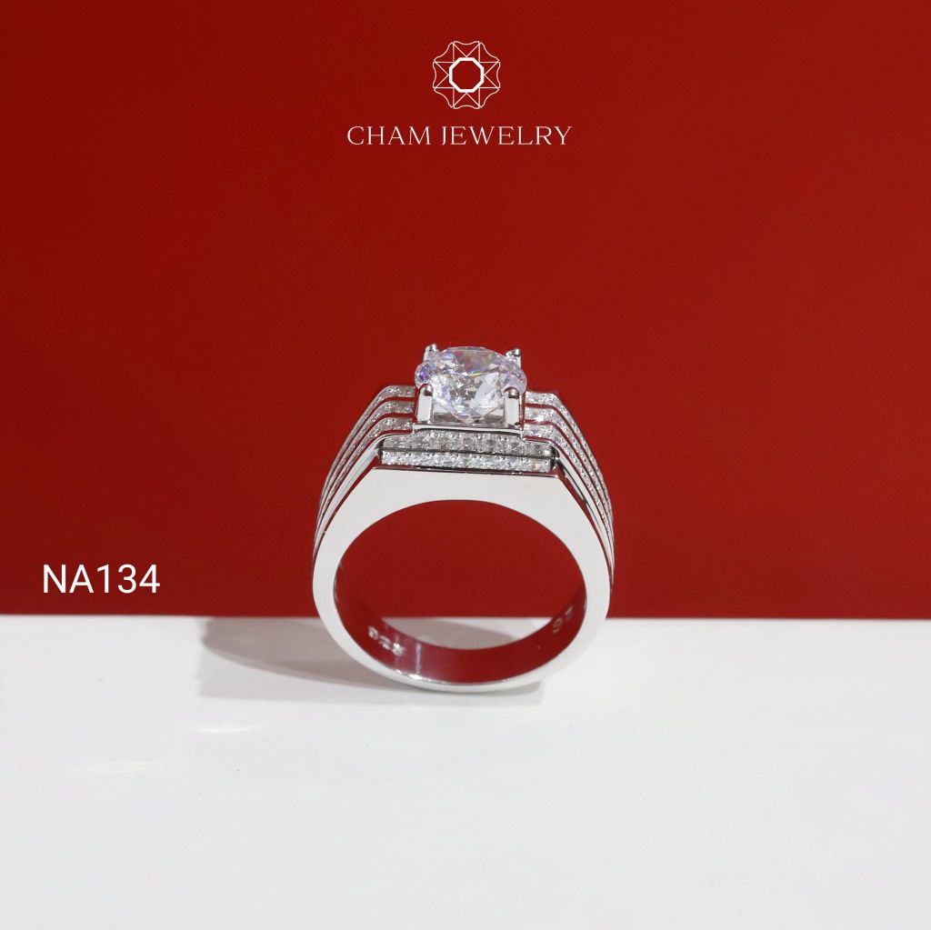 Nhẫn Nam NA134 CHAM JEWELRY, Chủ 8.0mm (Barcode PNH05).