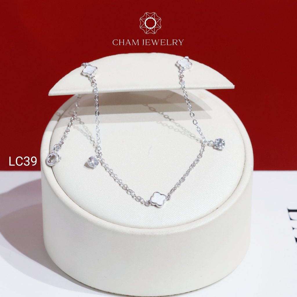 Lắc Chân LC39 CHAM JEWELRY , Lắc Cỏ 4 Lá Xà Cừ ( C-LC265(A7) )
