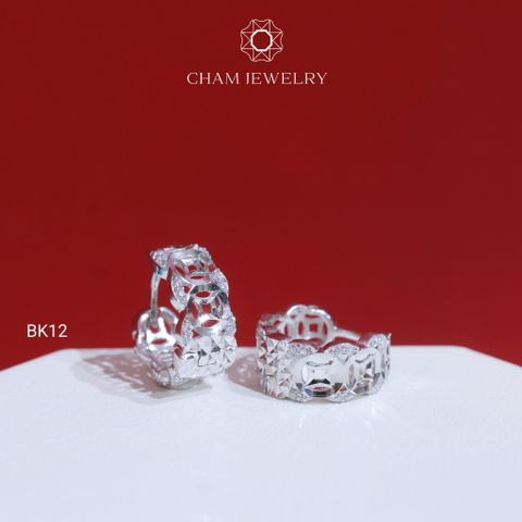 Hoa Tai CHAM JEWERLY BK12, Bông Khoen Kim Tiền (Barcode TBK342)