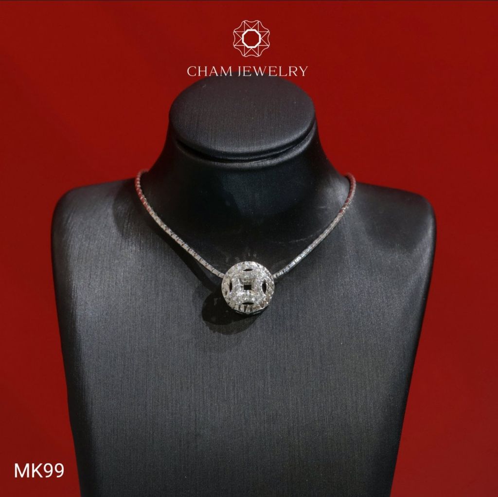 Mặt Dây Chuyền MK99 CHAM JEWERLY, Mặt Xỏ Kim Tiền (Barcode TCH1029).