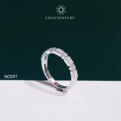 Nhẫn Cặp NCD01 CHAM JEWELRY, Đá  Moissanite Full C&C (Barcode OCNC01)