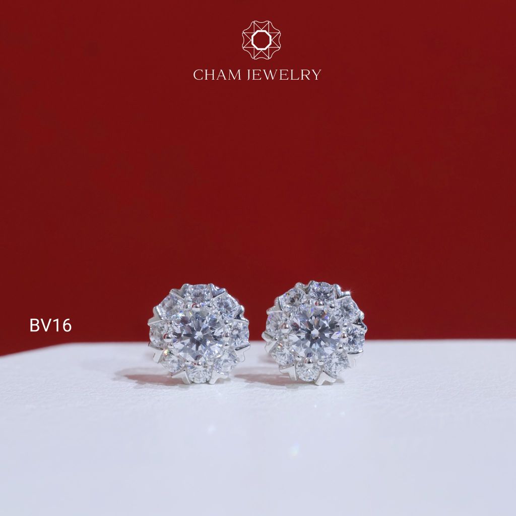 Hoa Tai CHAM JEWERLY BV16, Chủ 4.0mm (Barcode TBV468)