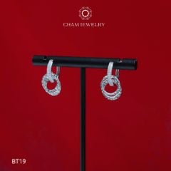 Hoa Tai CHAM JEWERLY BT19, Hoa Tai Tòn Ten Kiểu Chạm Máy ( Barcode TBT768).