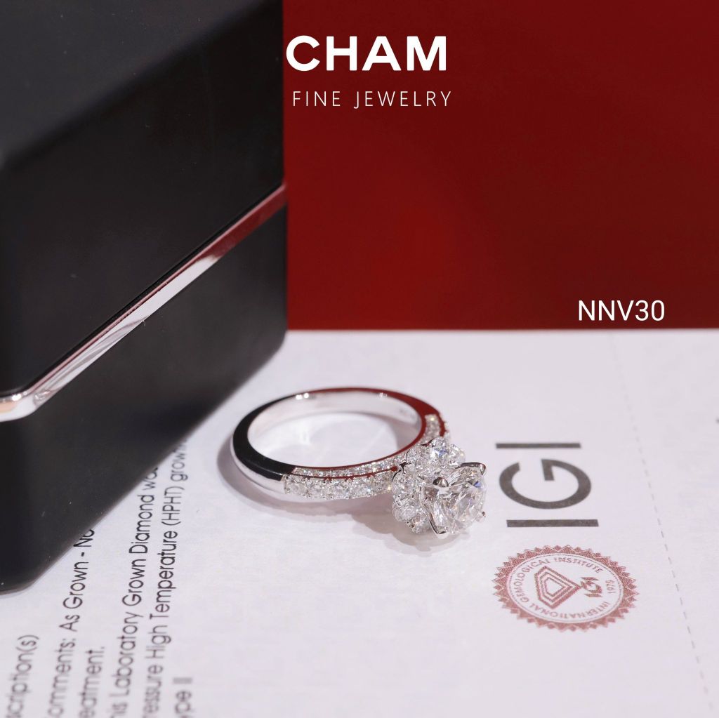 Nhẫn Nữ NNV30 Chủ 6.3mm Vàng 10k Kim Cương Lab Grown Diamond