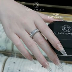Nhẫn NC59 CHAM JEWELRY, Full Kim Cương Moissanite ,Bản 5.0mm ( Barcode ONNU80)