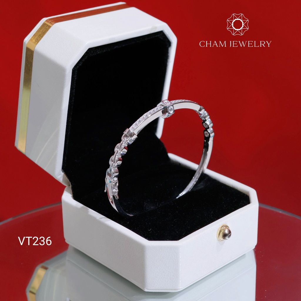 Vòng Tay CHAM JEWELRY VT236, Vòng Kiểu Cartier Charm Xỏ Bản 2.5mm (Barcode TV218).