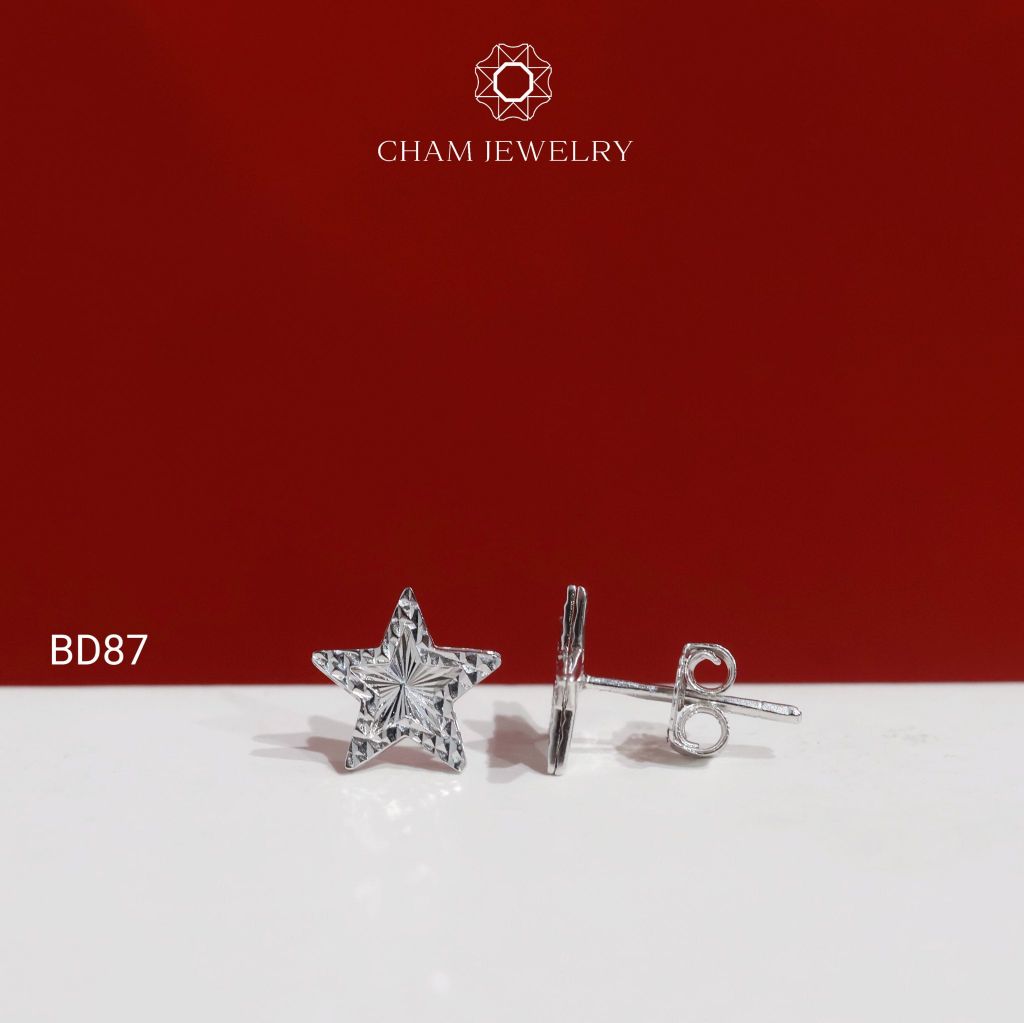 Hoa Tai BD87 CHAM JEWELRY, Hoa Tai Ngôi Sao Bản 8.0mm (Barcode TBD1798).