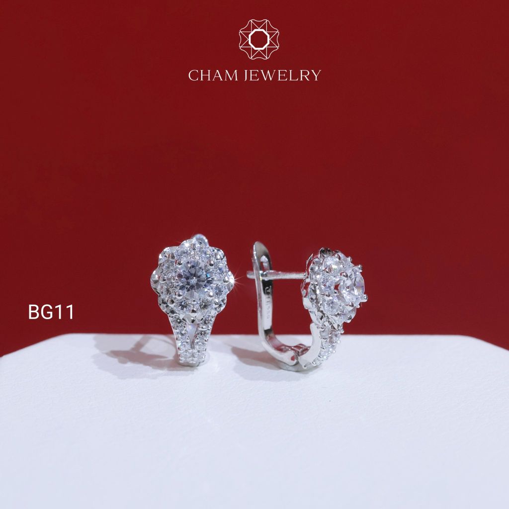 Hoa Tai BG11 CHAM JEWELRY, Chủ 4.0mm (Barcode TBG942).