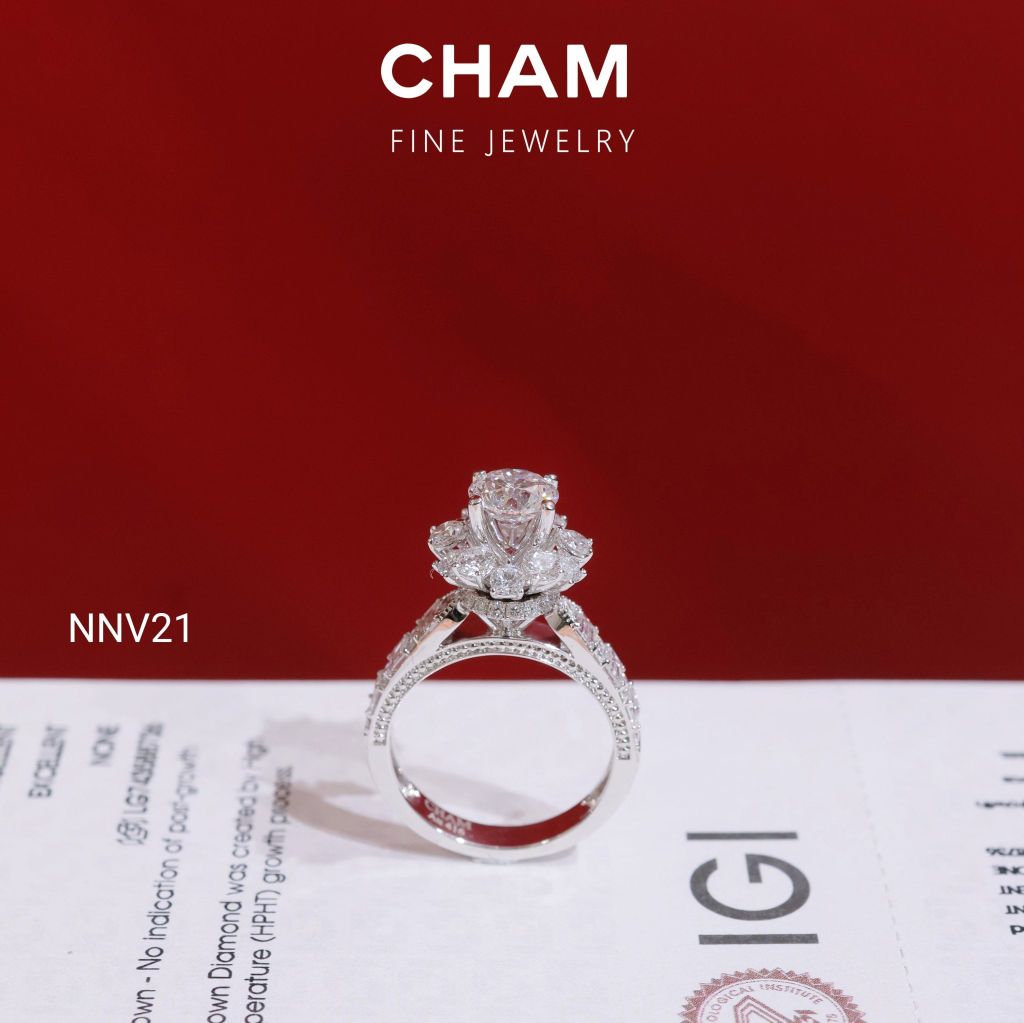 Nhẫn Nữ NNV21 Chủ 6.3mm Vàng 10k Kim Cương Lab Grown Diamond