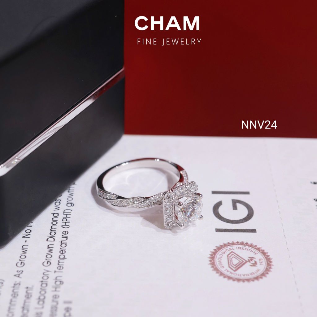 Nhẫn Nữ NNV24 Chủ 6.3mm Vàng 10k Kim Cương Lab Grown Diamond