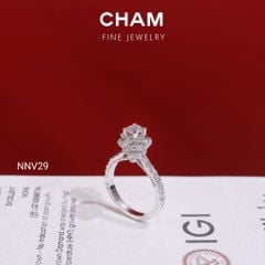 Nhẫn Nữ NNV29 Vàng 10k Chủ 4.5mm Kim Cương Lab Grown Diamond