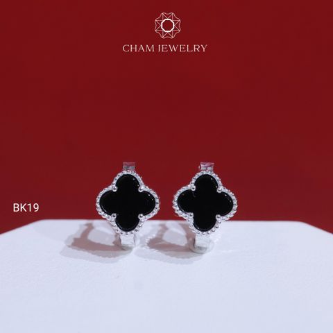 Hoa Tai CHAM JEWERLY BK19, Hoa tai 4 Lá Đen (Barcode TBK352)