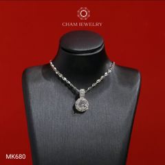 Mặt Dây Chuyền MK680 CHAM JEWELRY, Xoàn Tròn Chủ 6.0mm (Barcode TMX362).