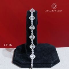 Lắc Tay LT156 CHAM JEWELRY, Lắc Tay Cỏ 4 Lá Chạm Máy Bản 8.0mm (Barcode TLT1494).