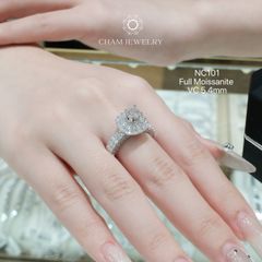 Nhẫn NC101 CHAM JEWELRY, Full Đá Moissanite, Chủ 5.4mm (Barcode ONNU34)