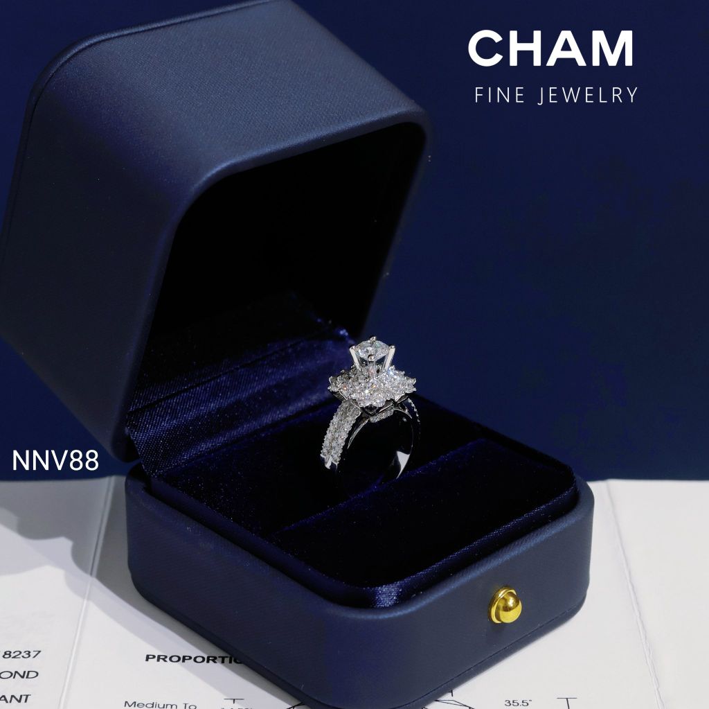 Nhẫn Nữ NNV88 Vàng 10k Chủ 5.4mm Kim Cương Lab Grown Diamond (Barcode DNU19)