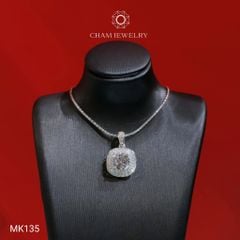 Mặt Dây Chuyền MK135 CHAM JEWELRY, Mặt Vuông Chủ 7.5mm (Barcode TMA1238)
