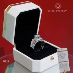 Nhẫn Nam NB28 CHAM JEWELRY, Full Moissanite Chủ 7.5mm (Barcode TVM146)